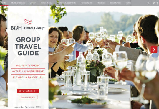 Start in die Planungssaison 2023: Pünktlich zur RDA Group Travel Expo in Köln präsentiert die BWH Hotel Group Central Europe ihren E-Katalog „Group Travel Guide 2023“ mit zahlreichen Themen und Reiseideen für individuelle wie auch kleine Gruppen.